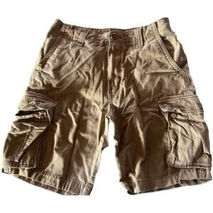 Vintage Y2k Old Navy Khaki Cargo Shorts canvas Utility Mens Size 30